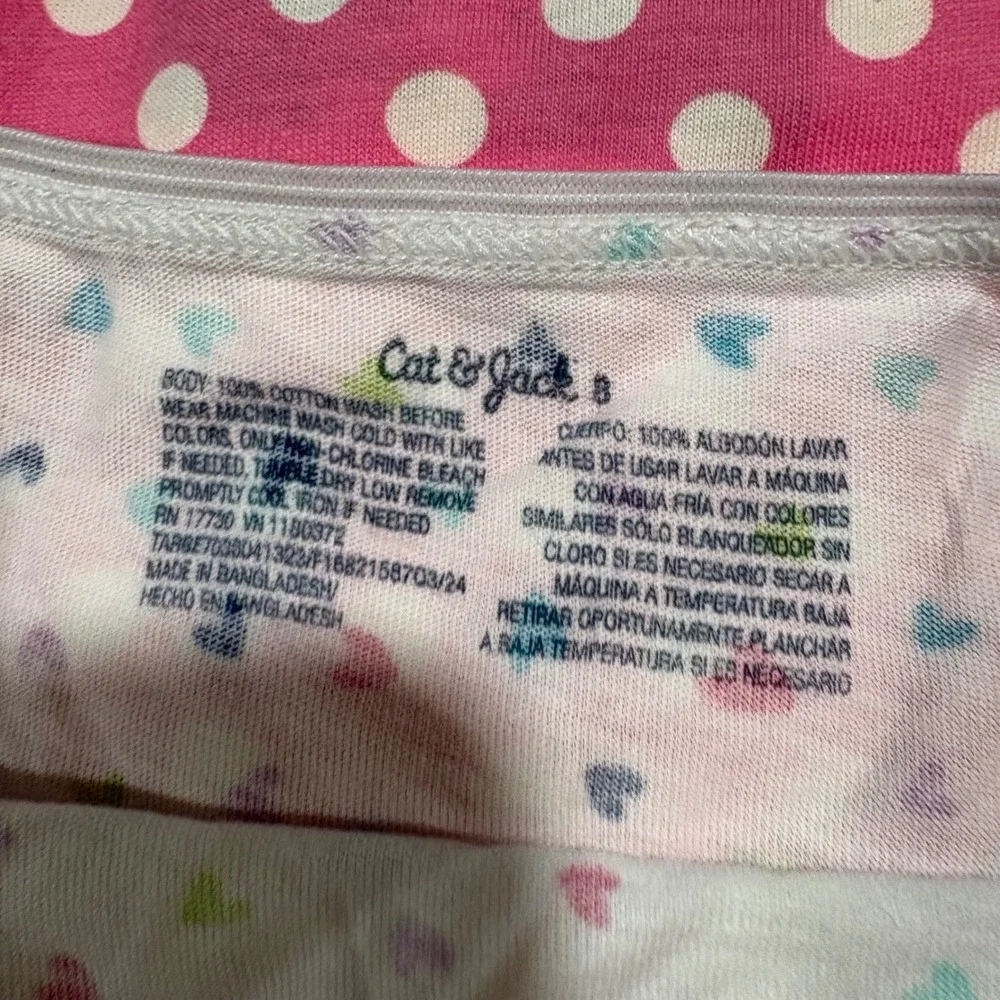 Cat & Jack Girls Cotton Brief Underwear 10 Pack Size S Hearts Polka Dots Multi